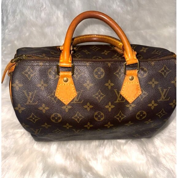Vintage Louis Vuitton Monogram Speedy 30 Handbag Brown Canvas & Leather Handles - Picture 2 of 16